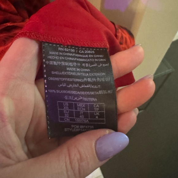 Red Animal Print One-Shoulder Top - Picture 7 of 10